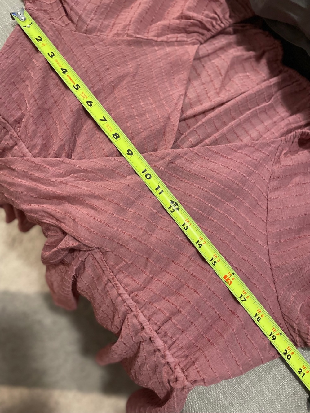 Cupshe Plunging Blouson Sleeve Blouse Size L Dusty Rose Babydoll Coquette Edgy - Picture 12 of 16